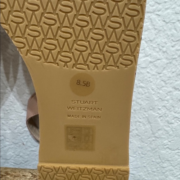 Stuart Weitzman Carmen Leather Mini Wedge Platform Sandals Size 8.5 NEW - Picture 7 of 7